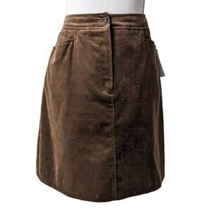 Vintage Brown Velvet Mini Skirt